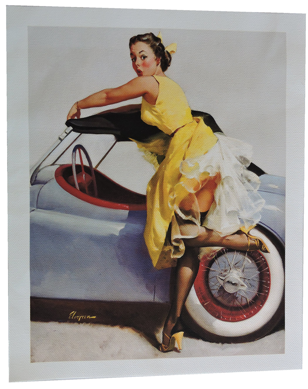 Vintage Retro Gil Elvgren Go Kart Pin Up Girl Poster | Zazzle