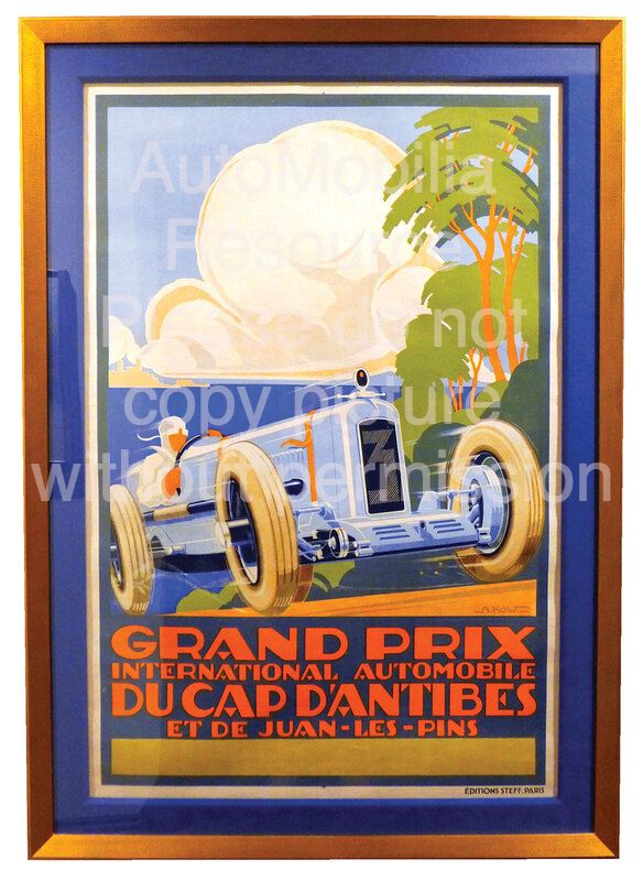 Grand Prix International Automobile Du Cap Dantibes Vintage Poster