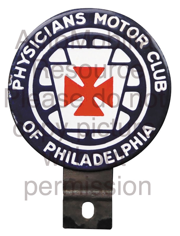 Car Badge Physicians Motor Club of Philadelphia