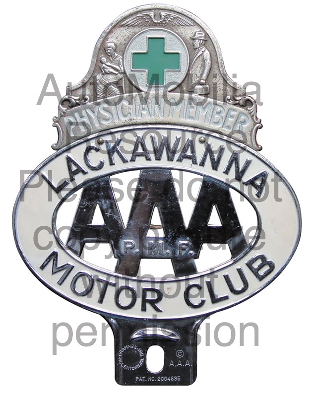 Car Badge AAA Lackawanna Motor Club Physician Member