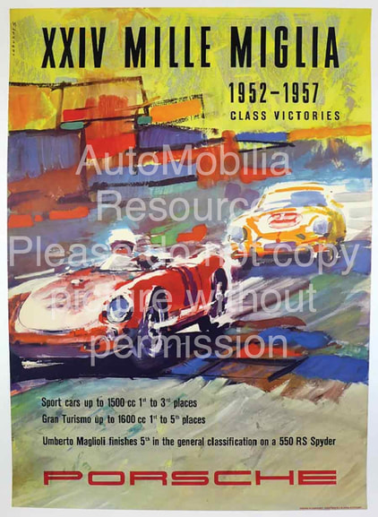 Mille Miglia commemorative poster 1950s